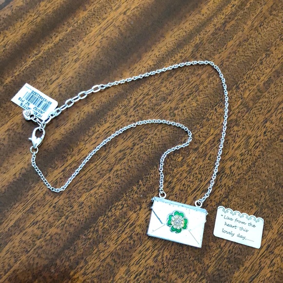 NWT Brighton HEART NOTES inspirational note and envelope necklace - Picture 7 of 14
